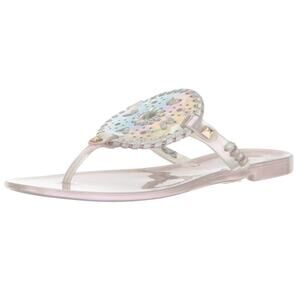 Jack Rogers Hologram Metallic Purple Jelly Thong Sandals Size 10